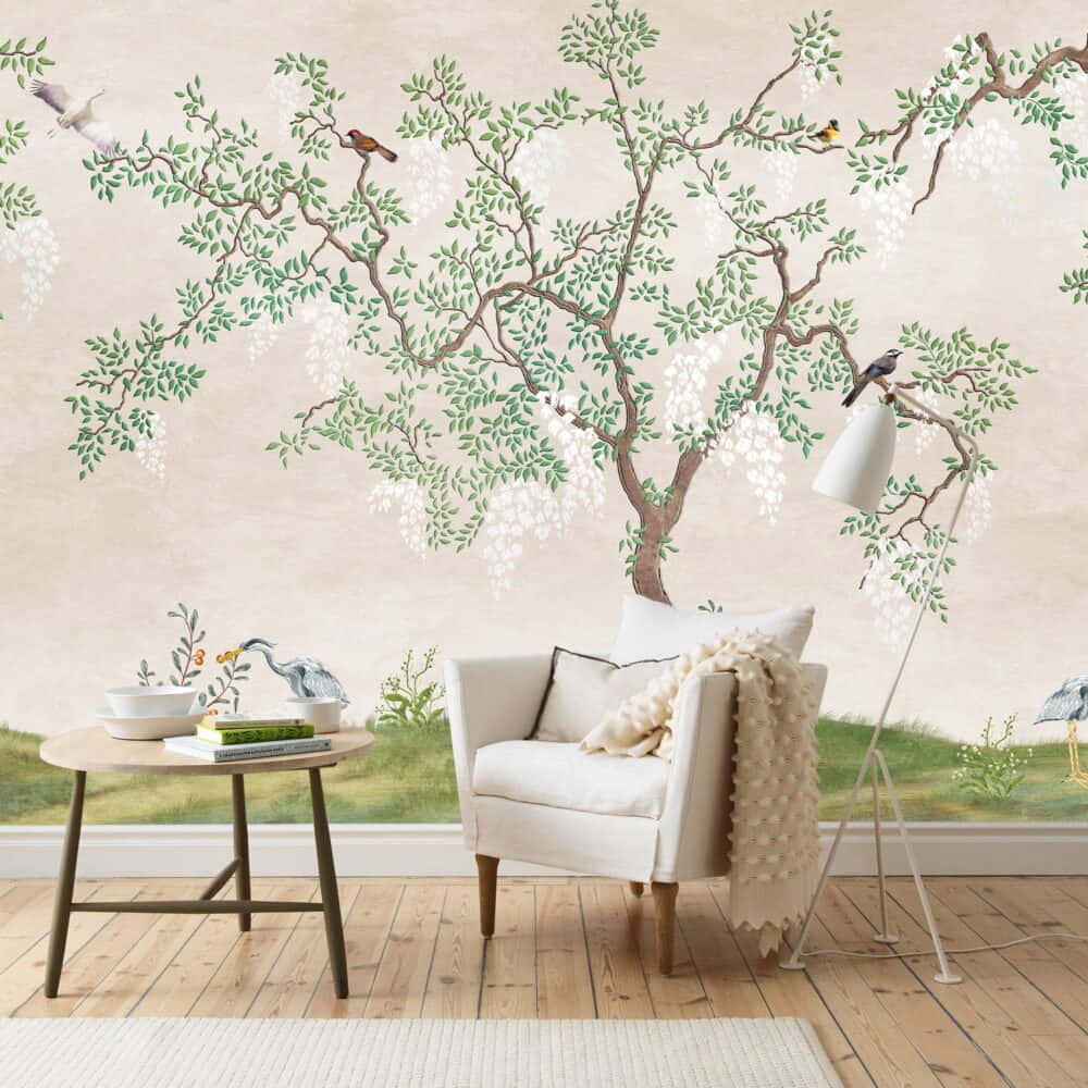 Tree Mural Interior Design Wallpaper