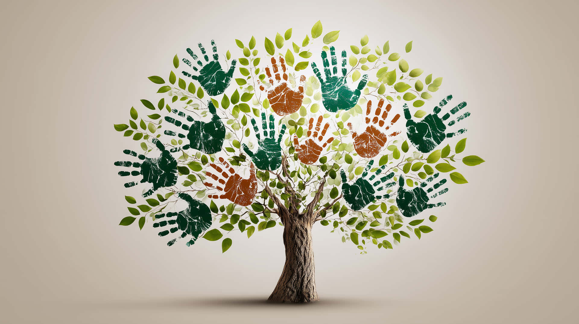 Tree Of Handprints Wallpaper
