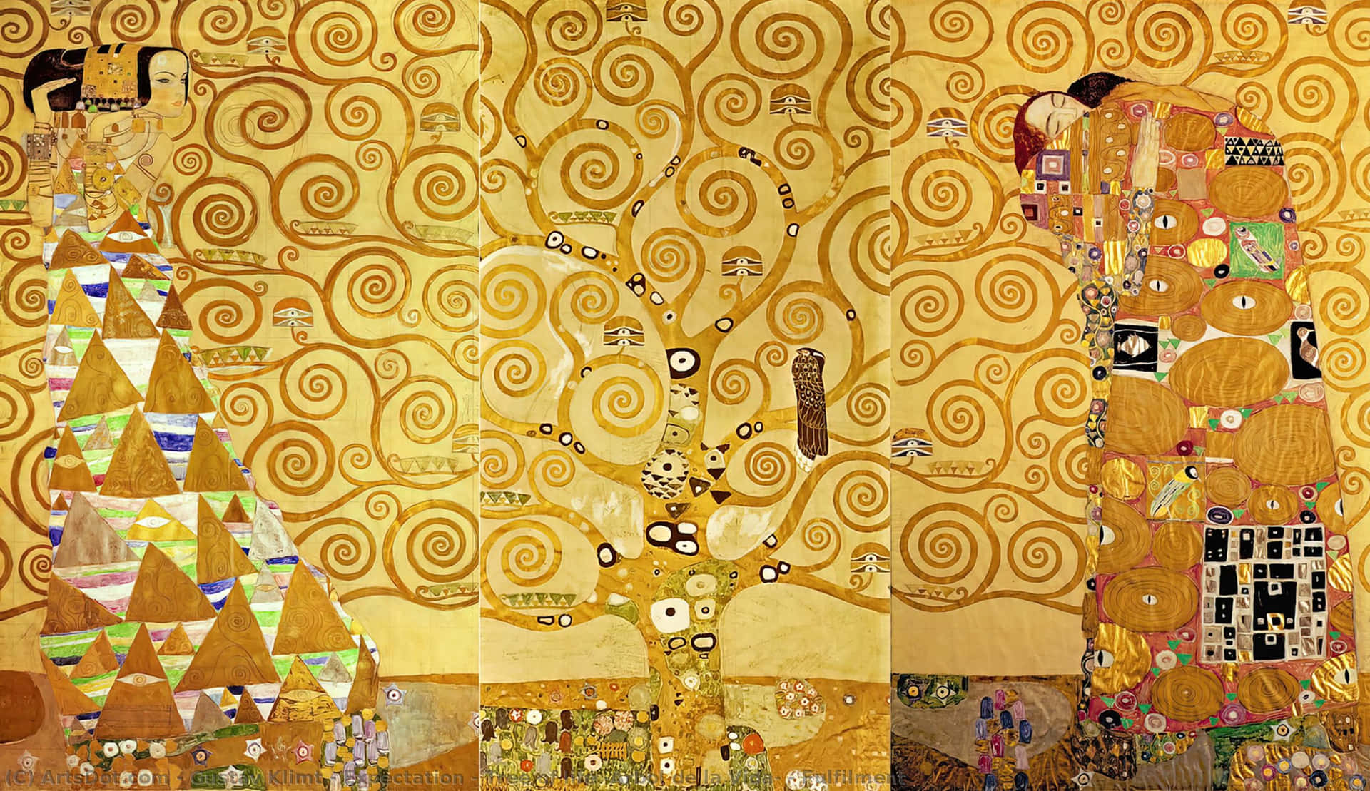Trädav Livet Klimt-målning. Wallpaper