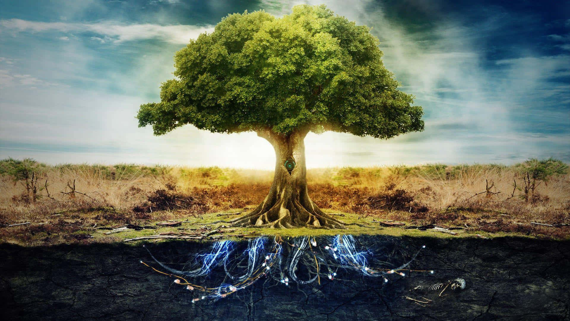 Download Tree Of Life With Glowing Light Wallpaper  Wallpaperscom