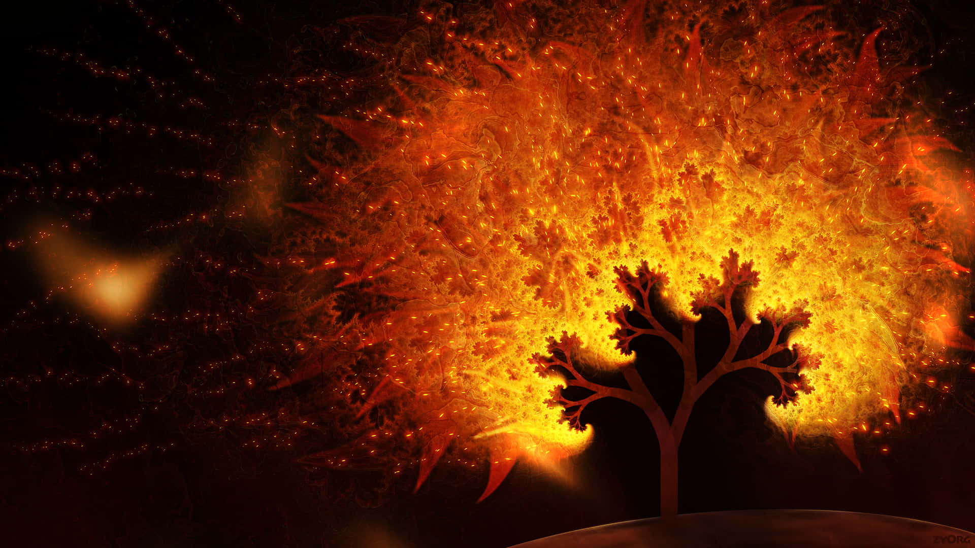 Burning Tree Of Life Wallpaper