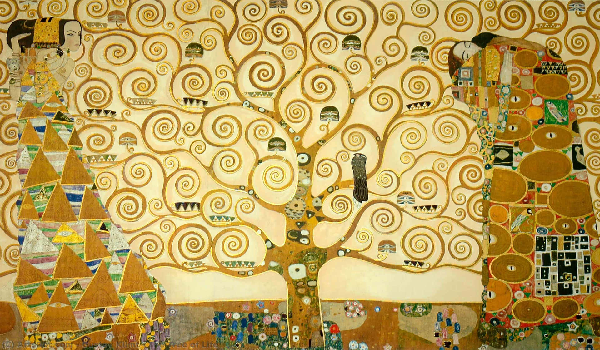 Det Conifer Tree of Life-mønster tilbyder en idyl af fred. Wallpaper