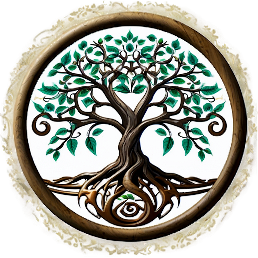 Tree Of Life In Circular Frame Png Jth78 PNG
