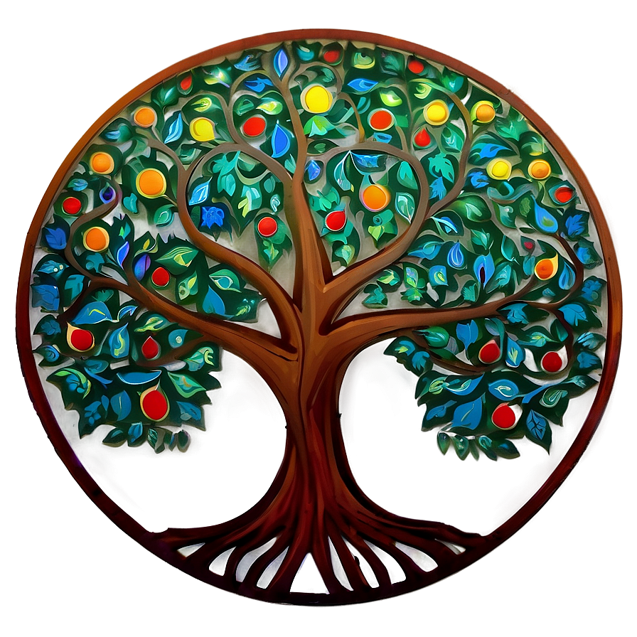 Tree Of Life In Fiery Colors Png 06122024 PNG