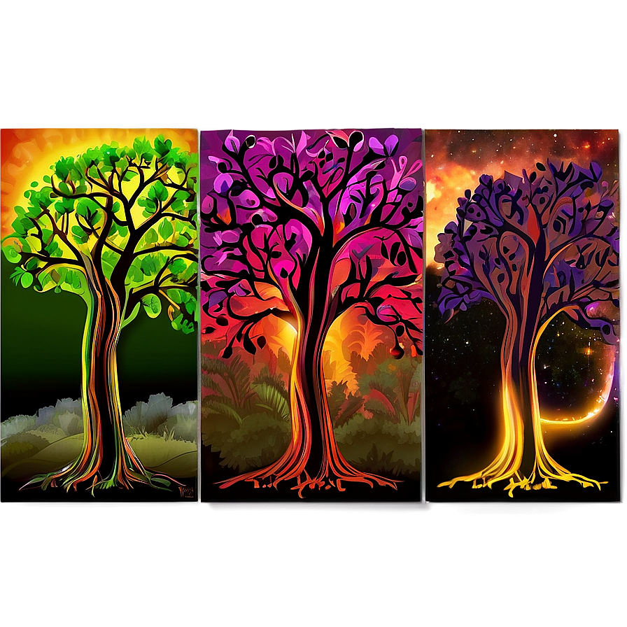 Tree Of Life In Fiery Colors Png Ulp PNG