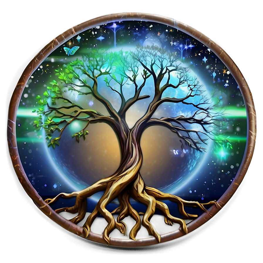 Tree Of Life In Galaxy Theme Png Cid PNG