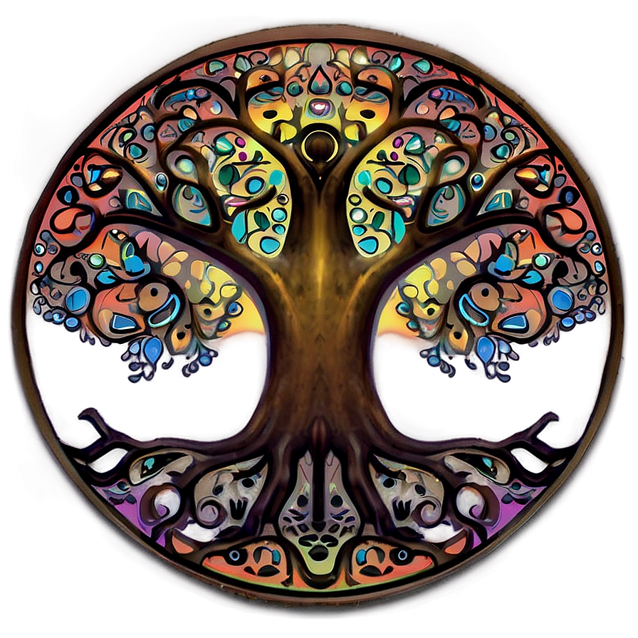 Tree Of Life In Sunset Colors Png Guc PNG