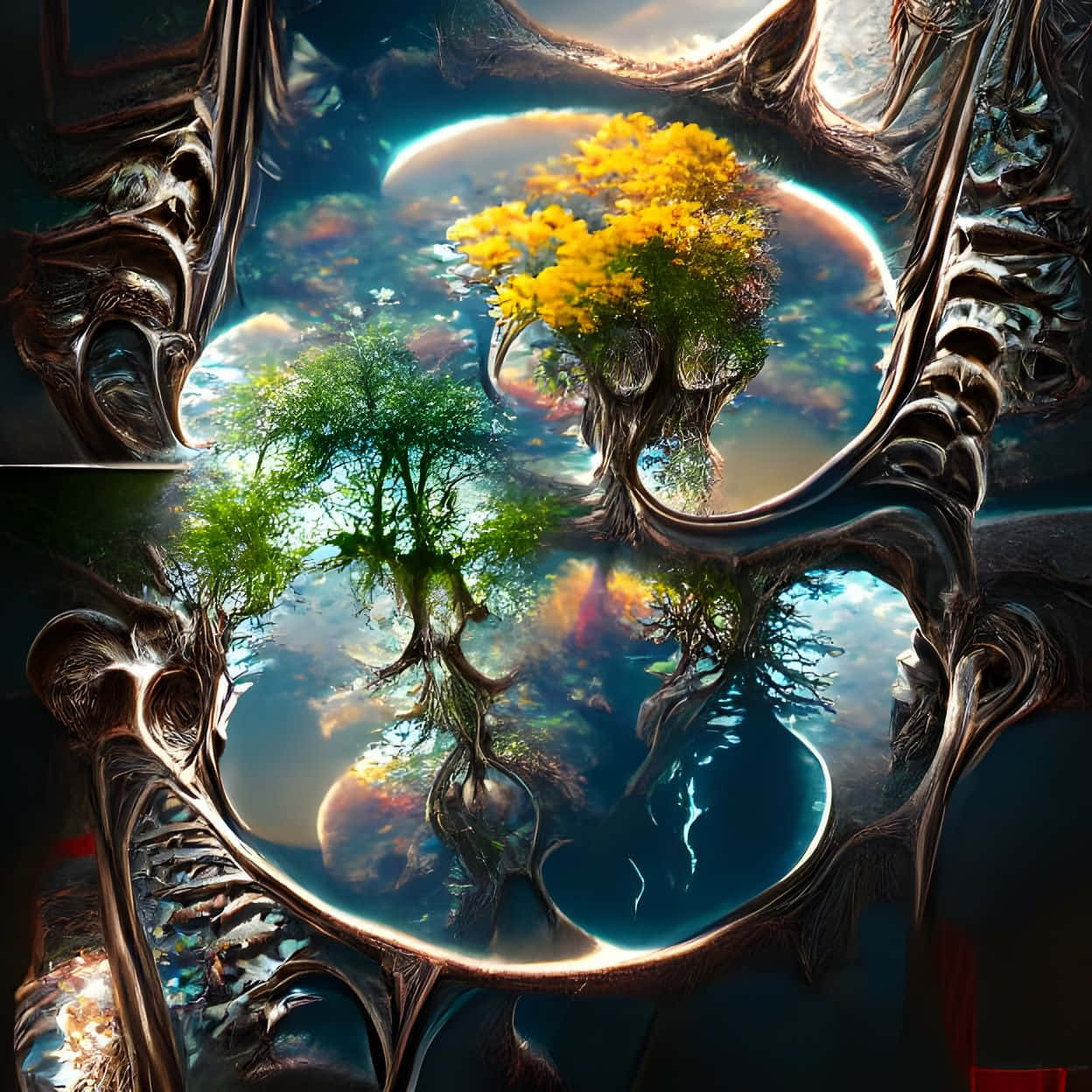 Download Tree Of Life With Reflection Wallpaper