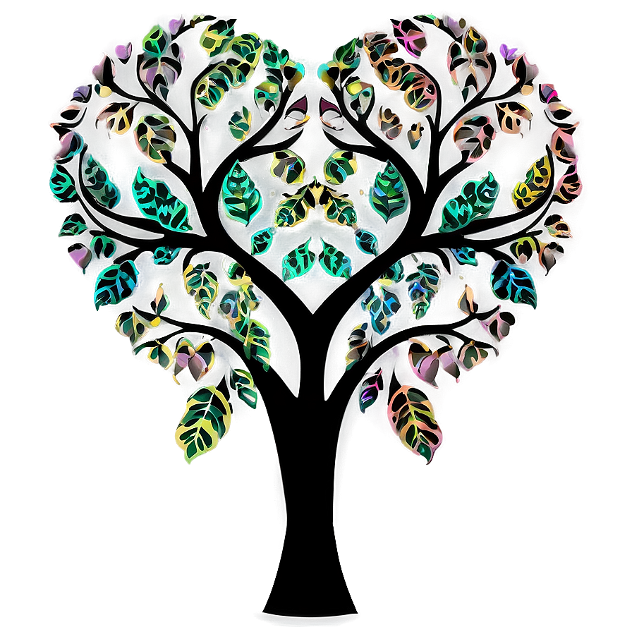 Tree Of Life With Heart Leaves Png Lld22 PNG
