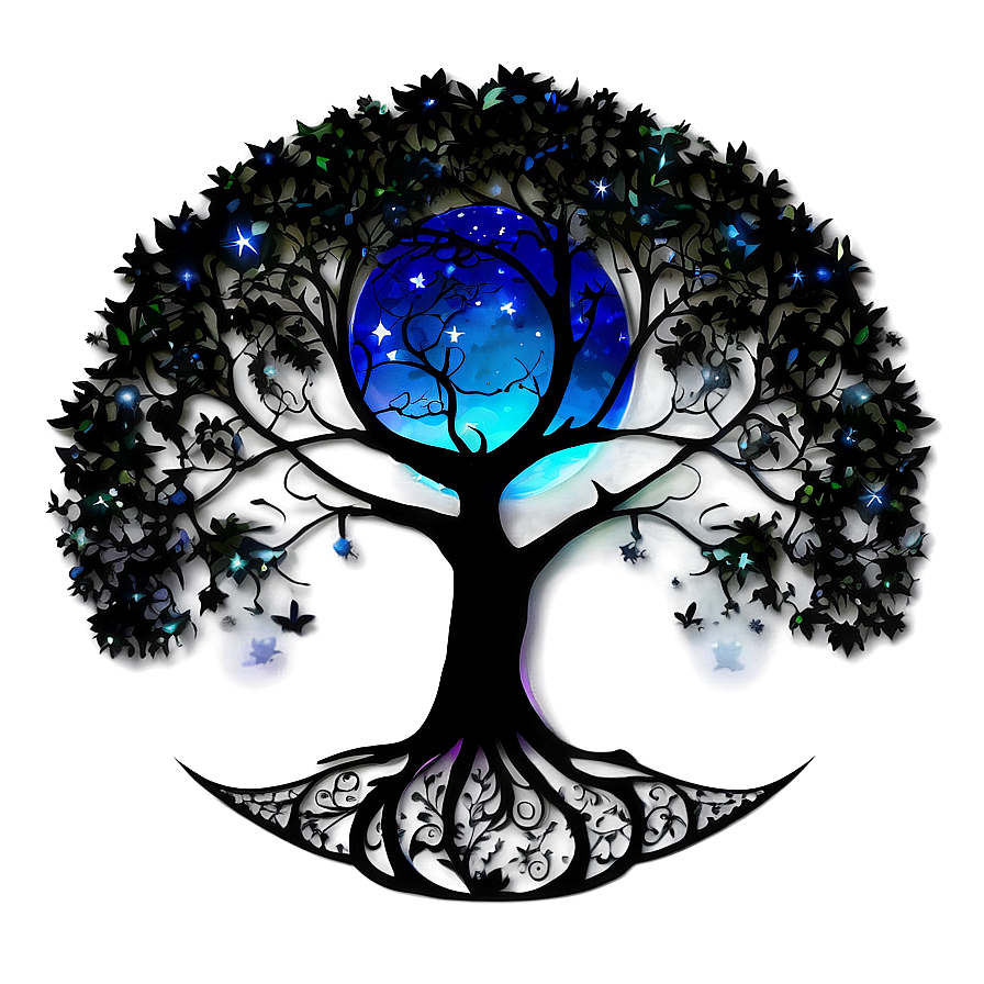 Tree Of Life With Stars And Moon Png 94 PNG