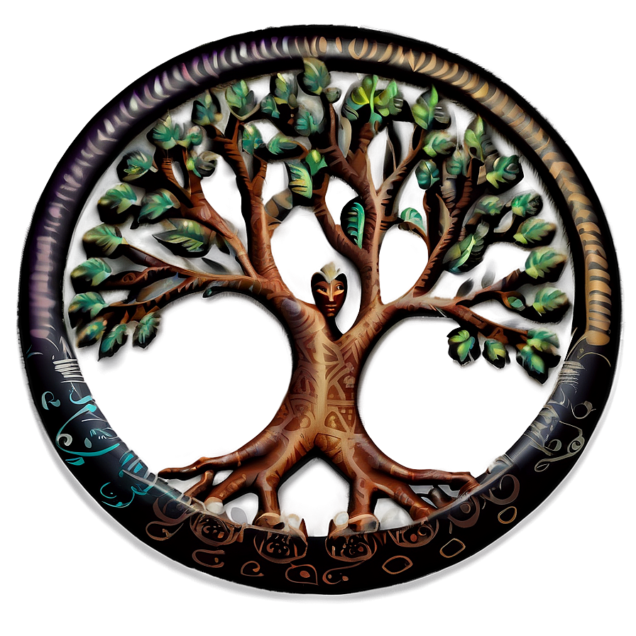 Tree Of Life With Tribal Marks Png Rvj20 PNG