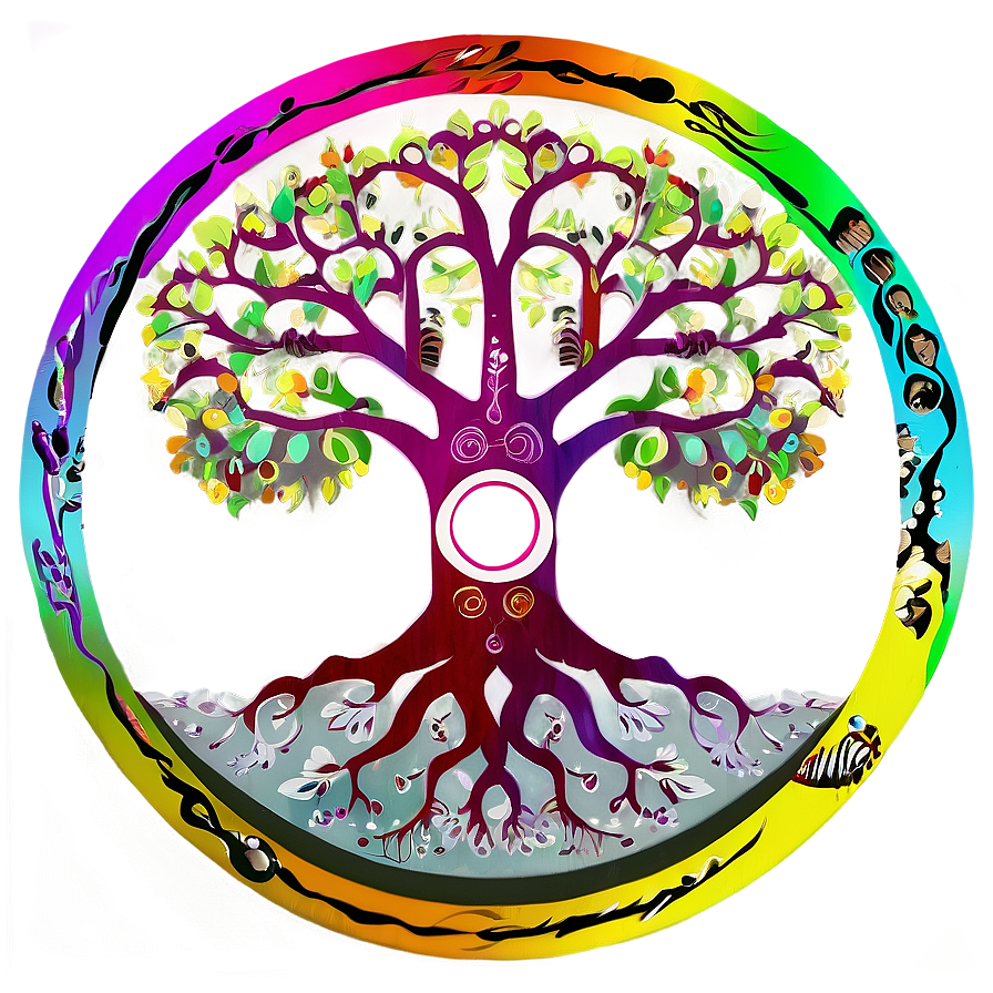 Tree Of Life With Zen Circles Png Utp PNG