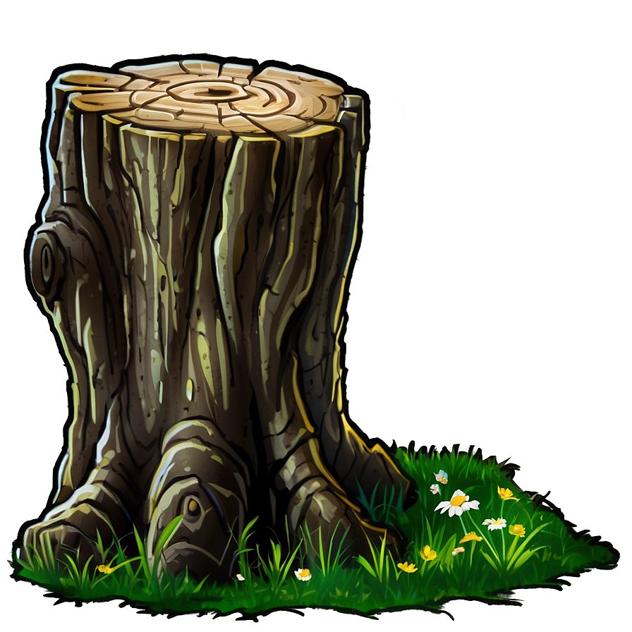 Tree Stump In Meadow Png Egh76 PNG