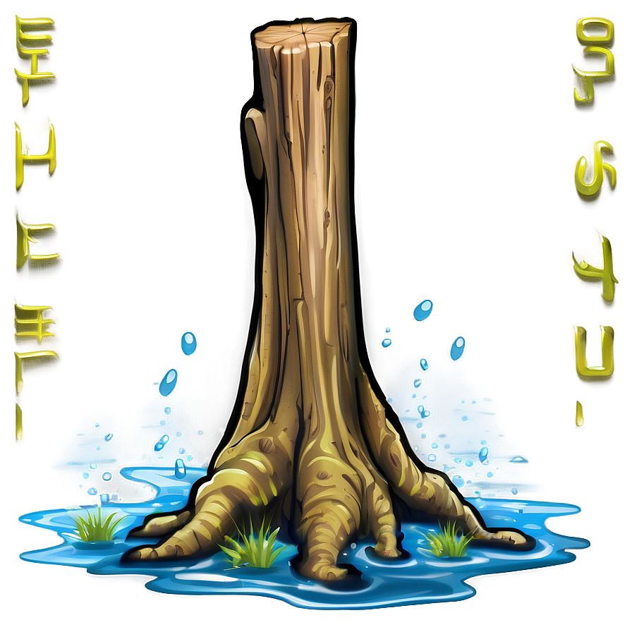 Tree Stump In Water Png 06132024 PNG