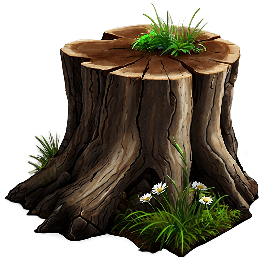 Tree Stump On Hill Png 06132024 PNG