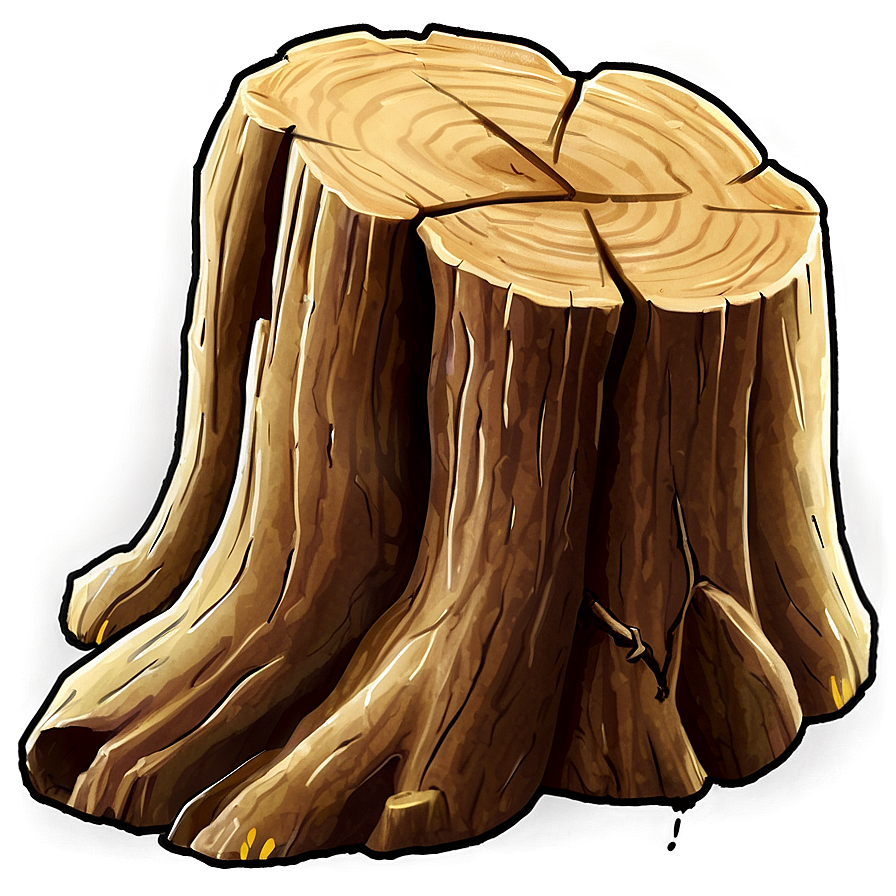 Tree Stump On Hill Png Bkw PNG