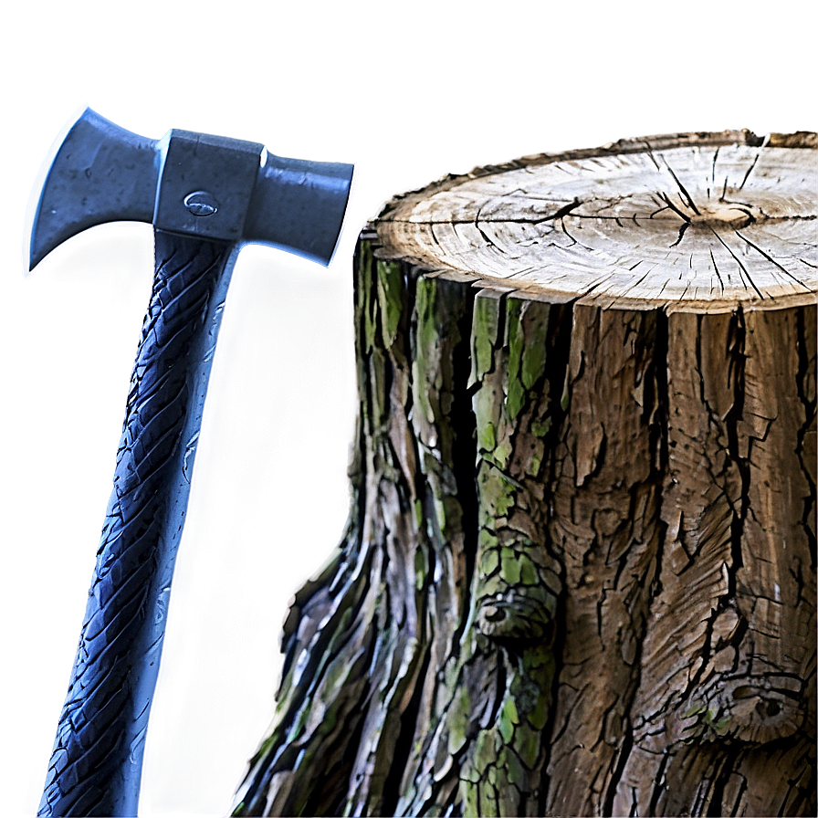 Tree Stump With Axe Png Lrp64 PNG