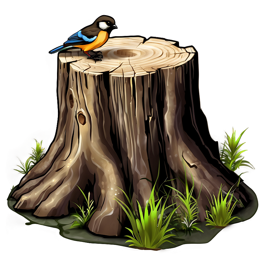 Tree Stump With Bird Png Qky PNG