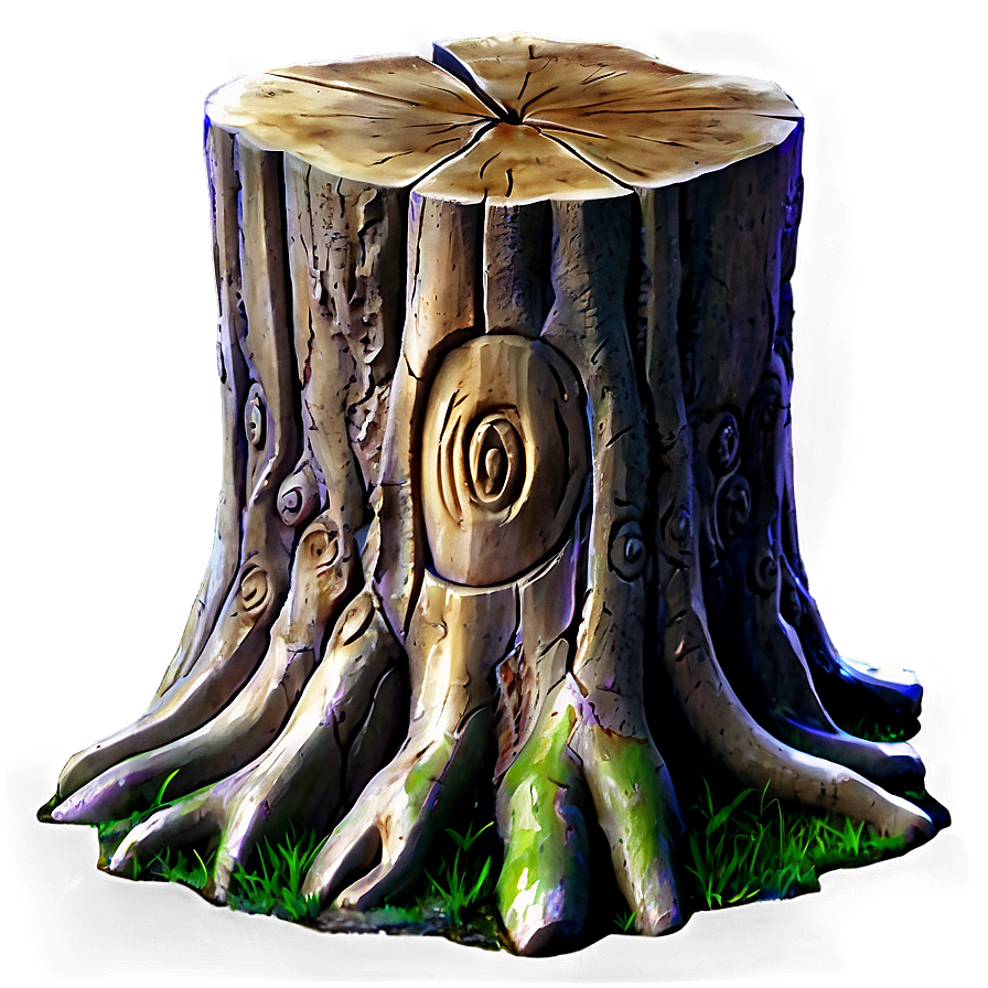 Tree Stump With Carvings Png Dxf64 PNG