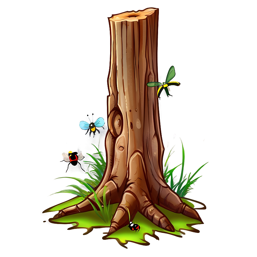 Tree Stump With Insects Png 06132024 PNG