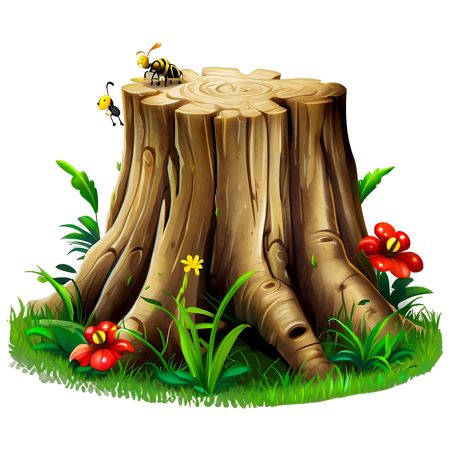 Tree Stump With Insects Png 40 PNG