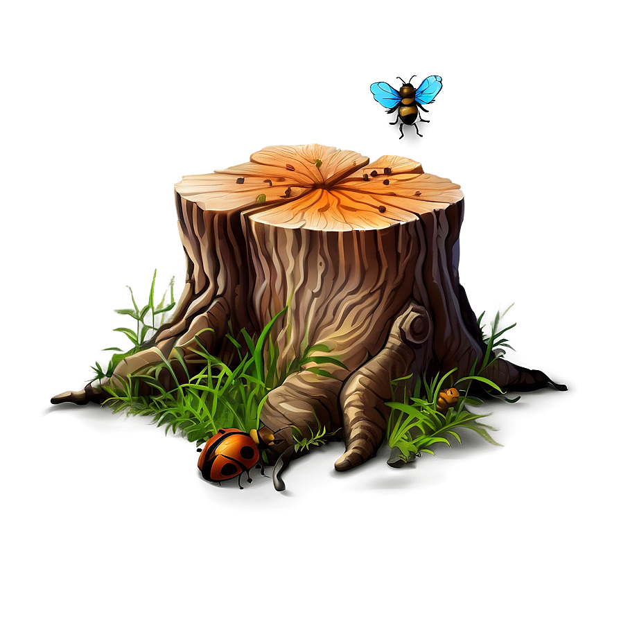 Tree Stump With Insects Png Tru PNG