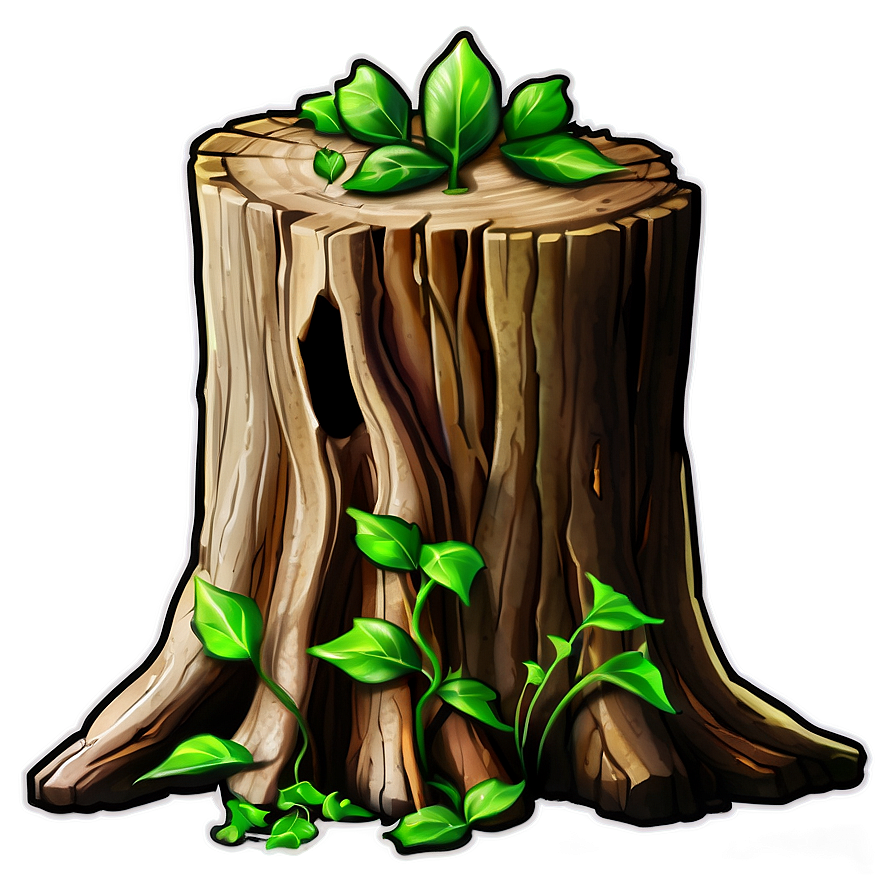 Tree Stump With Ivy Png 06132024 PNG