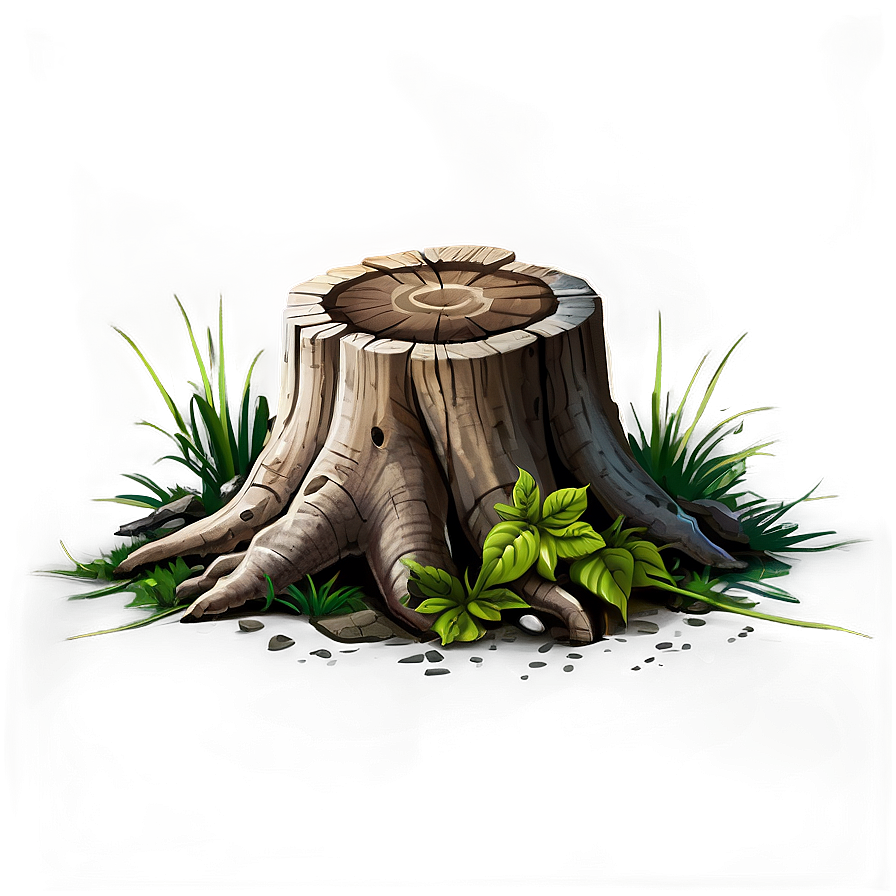 Tree Stump With Saplings Png 06132024 PNG