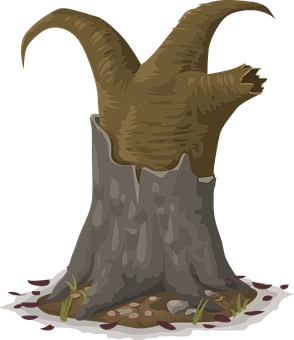 Tree Stumpwith Roots Illustration PNG