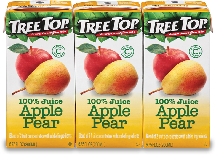 Tree Top Apple Pear Juice Packs PNG