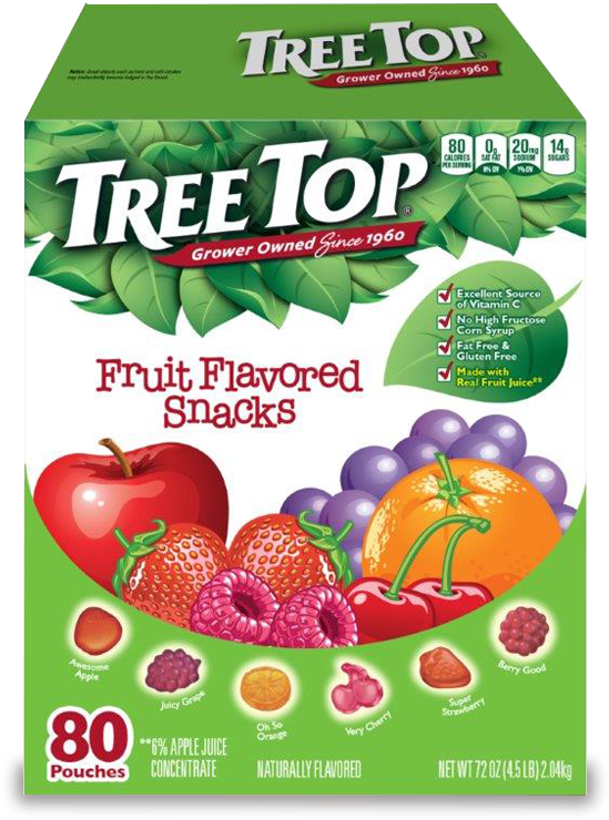 Tree Top Fruit Flavored Snacks Packaging PNG