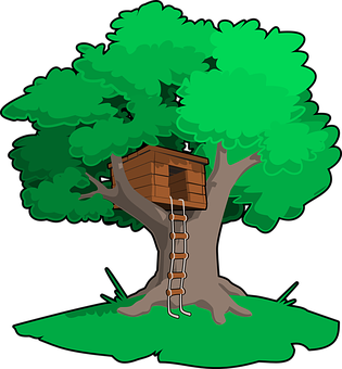 Treehouse Vector Illustration PNG