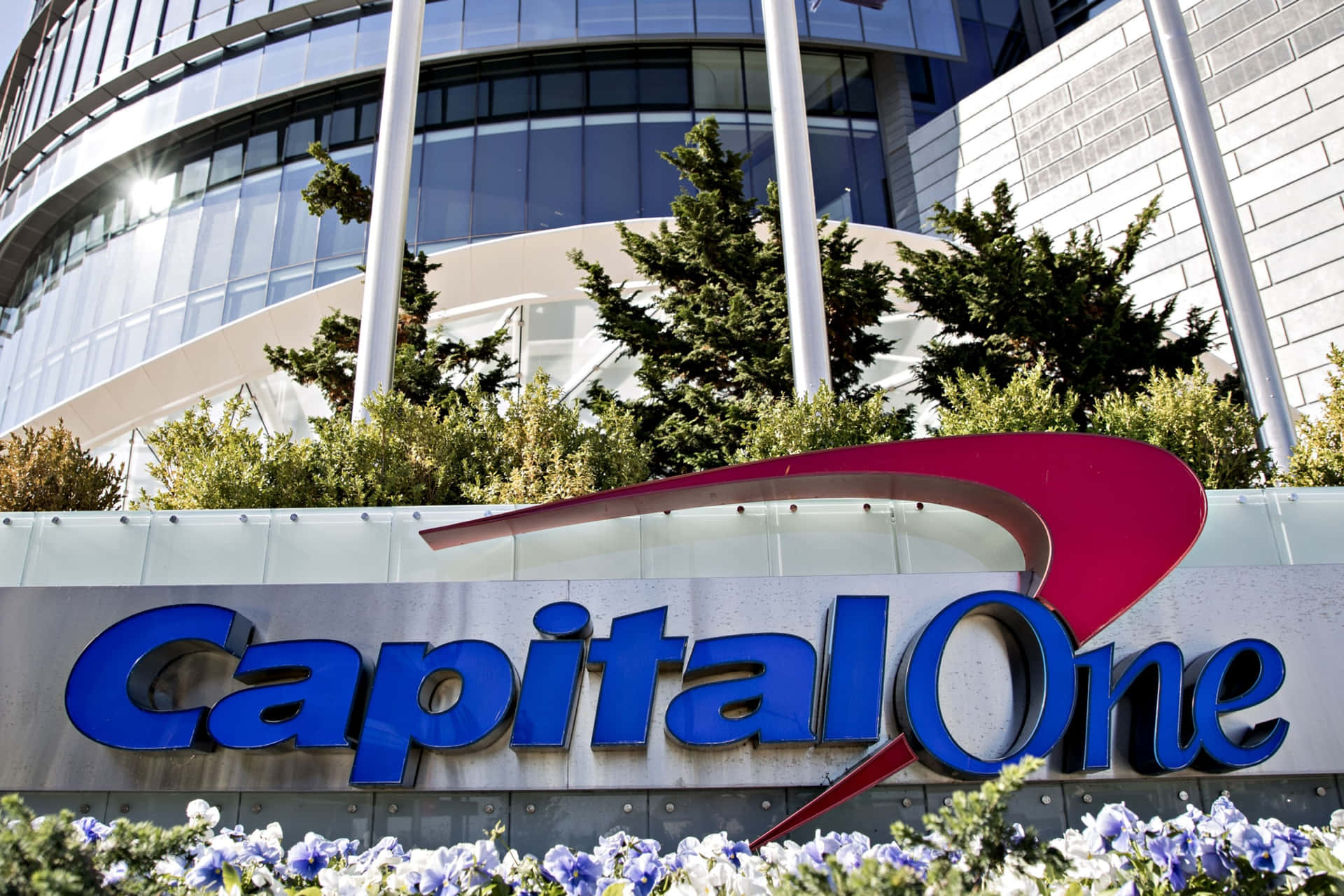 Trees And Flowers At Capital One Wallpaper