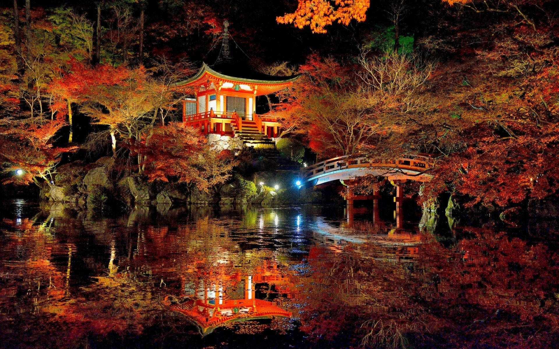 Trending Autumn Night Japanese Daigoji Temple Wallpaper