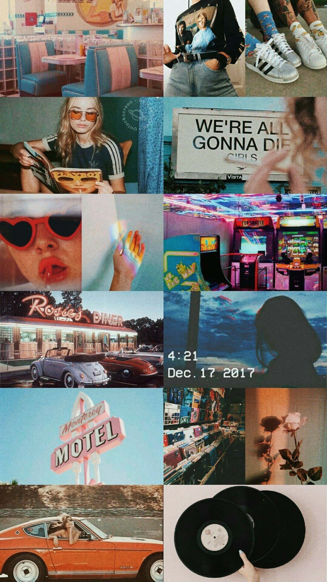 Trendy Aesthetic Collage Background