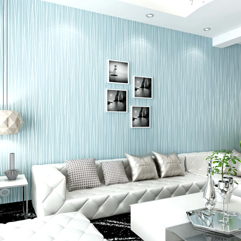 Trendy Blue Interior Walls Wallpaper