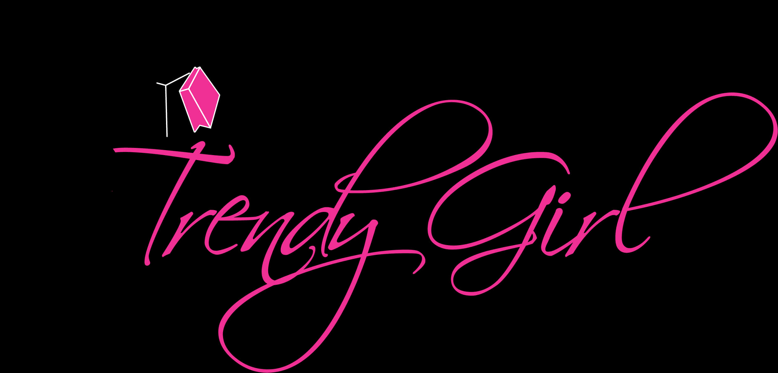 Trendy Girl Logo Pink Scripton Black PNG