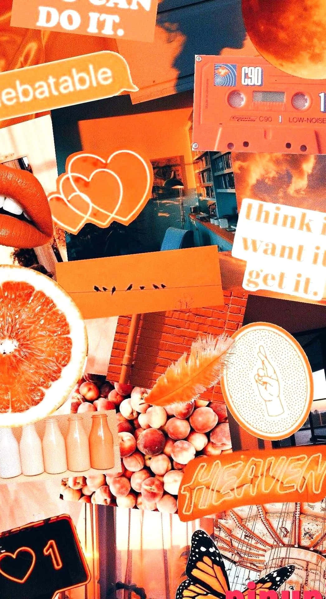 Orange Collage With A Lot Of Orange Items Wallpaper