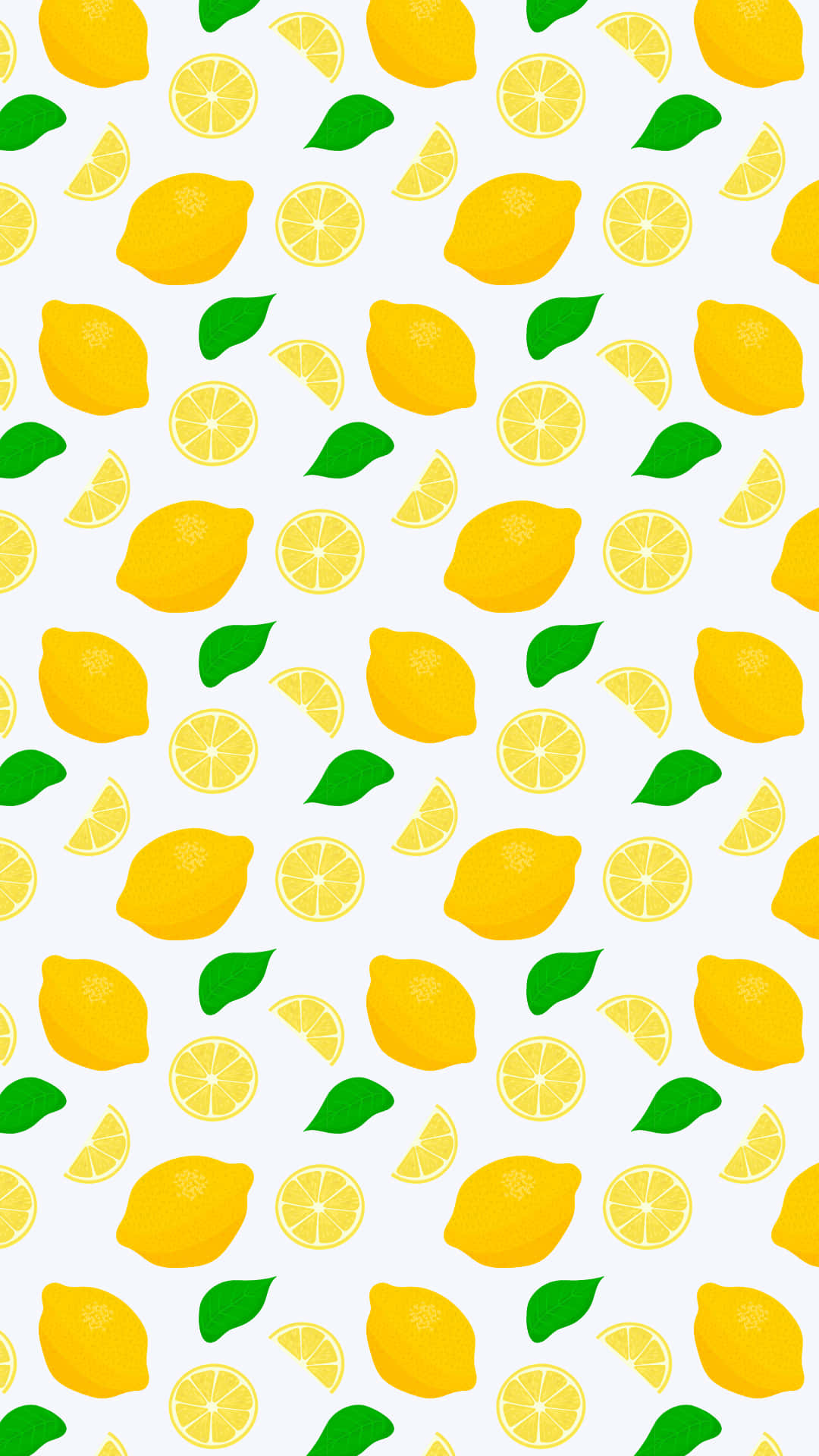 Lemons And Leaves Pattern Wallpaper