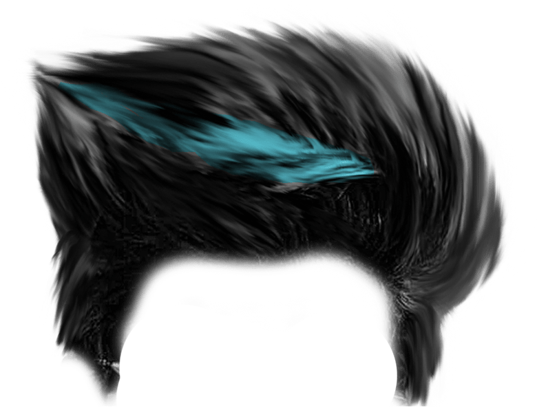 Trendy Teal Black Hair Style Boys PNG