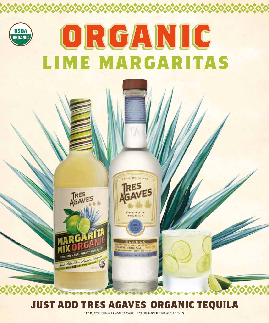 Tres Agaves Organic Lime Margaritas Wallpaper