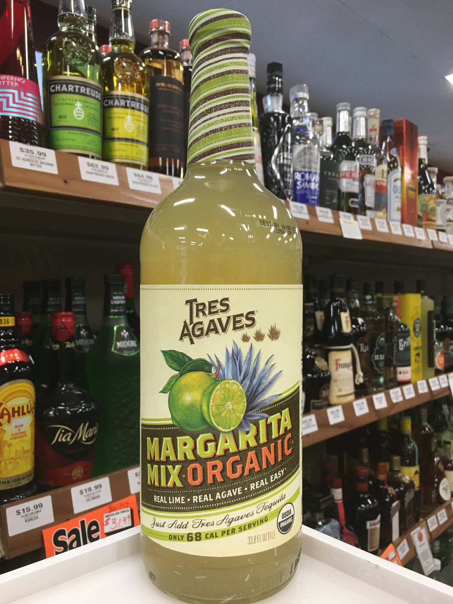 Tres Agaves Organic Margarita Mix in Vibrant Yellow Wallpaper
