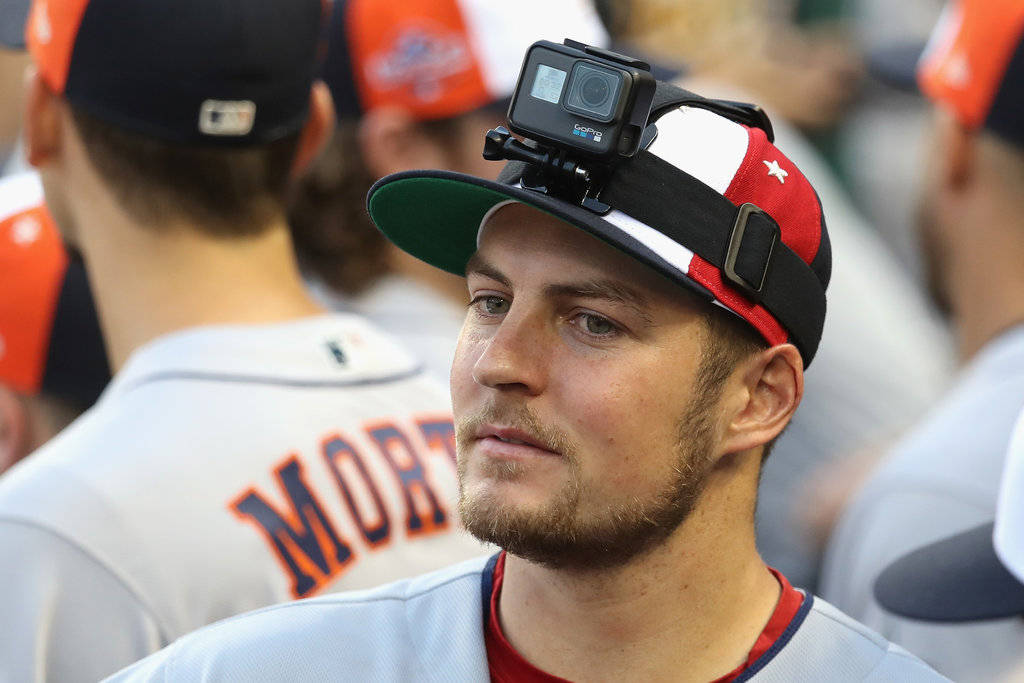 Download Trevor Bauer With Camera On Head Wallpaper
