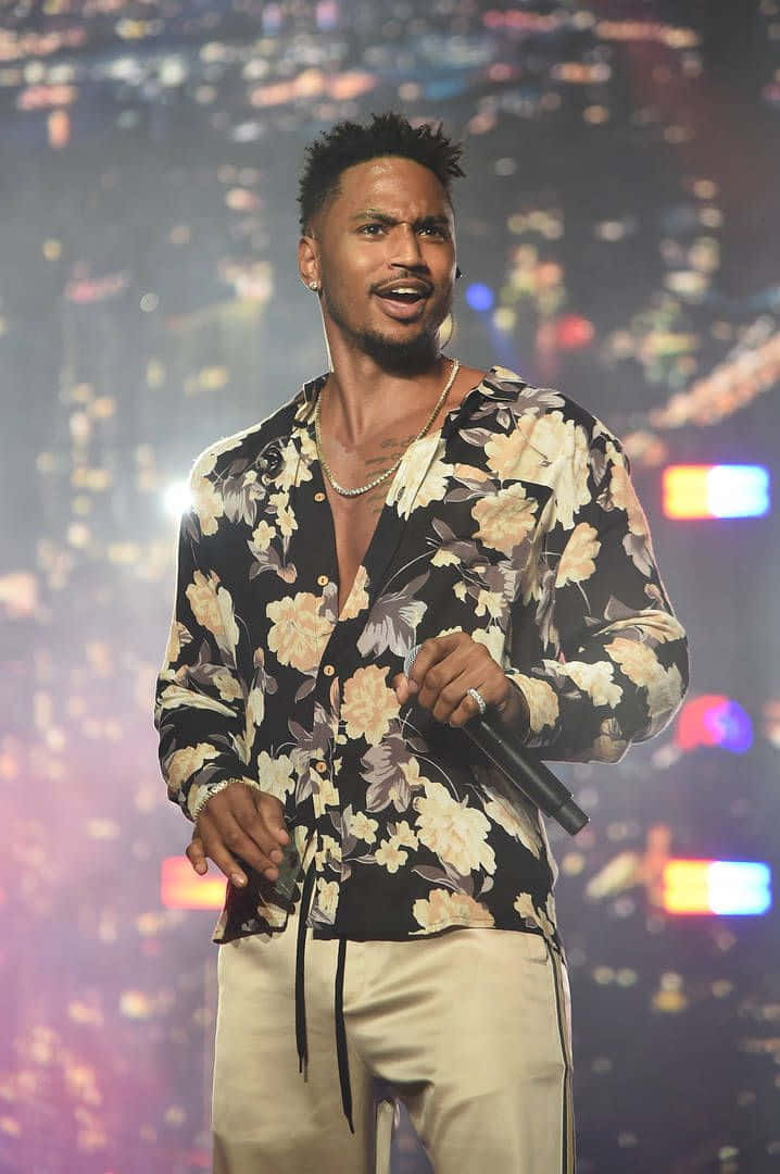 Trey Songz Captivates Fans With His Mesmerizing Performance Wallpaper