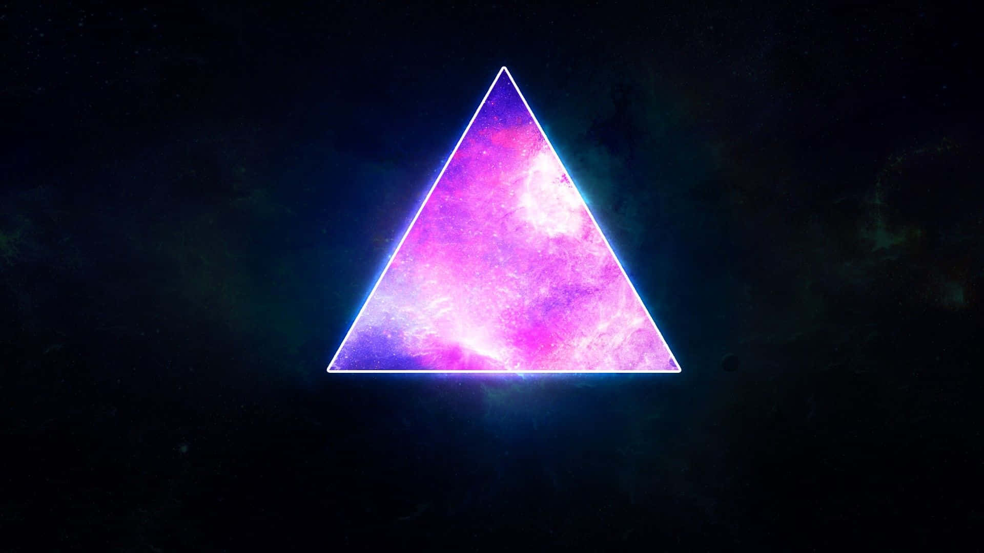A Purple Triangle With A Galaxy Background