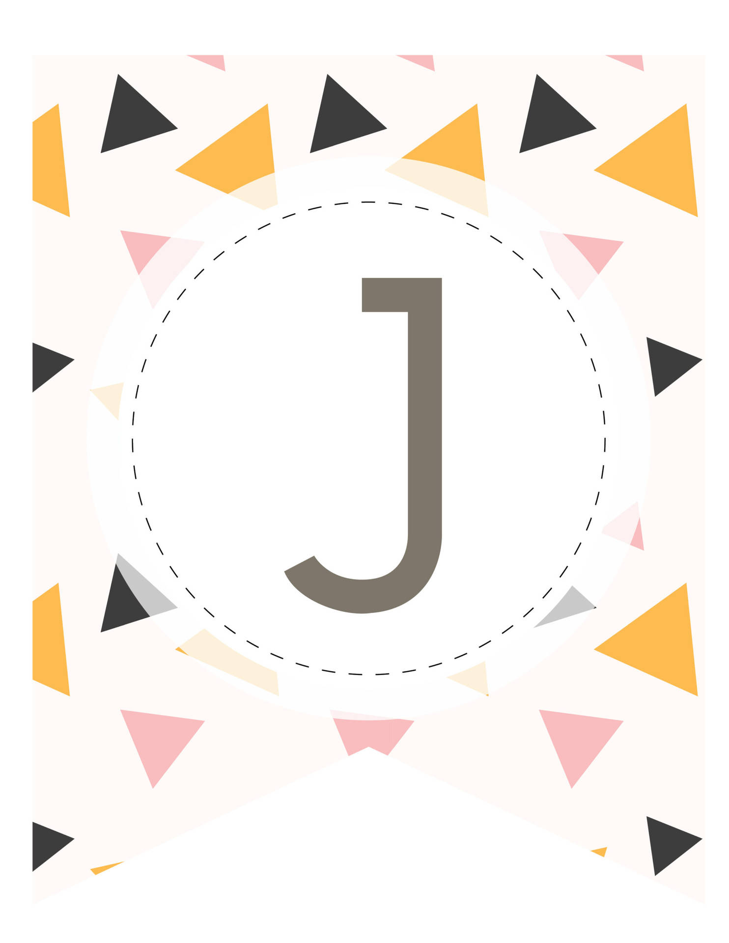 Colorful Geometric Triangles with Bold Letter J Wallpaper