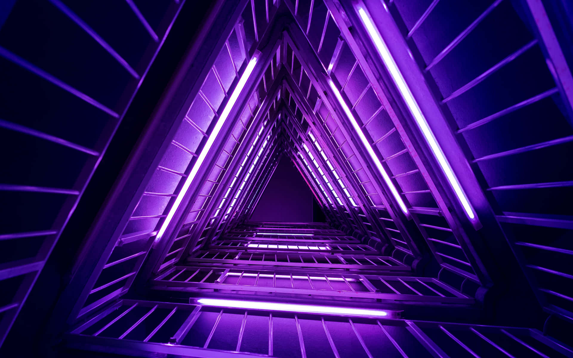 Triangular Channel With Ultraviolet Lights Wallpaper