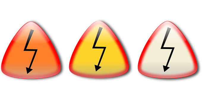 Triangular Hazard Signs With Lightning PNG