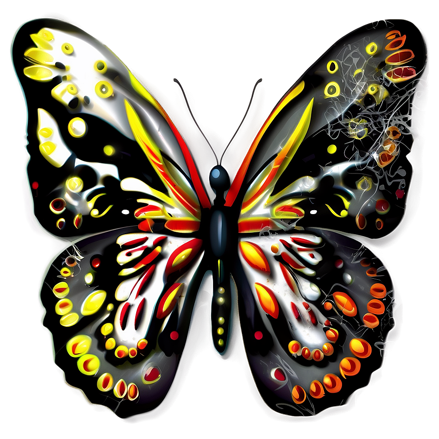 Tribal Black Butterfly Png 06252024 PNG