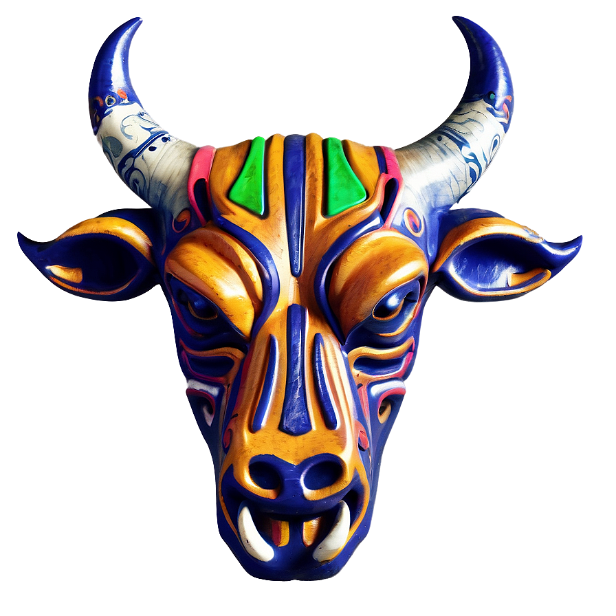 Tribal Bull Head Tattoo Png 06132024 PNG